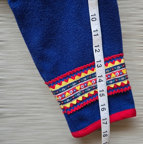 SAMII CLOTHES Gay Ellis Girls Boys Vintage Scandinavian Blue Wool Coat M - Picture 12 of 13